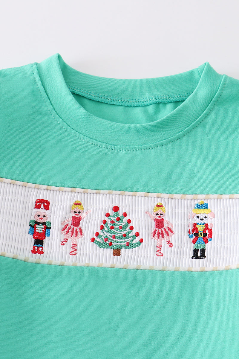 Green stripe nutcracker smocked boy set Honeydew USA