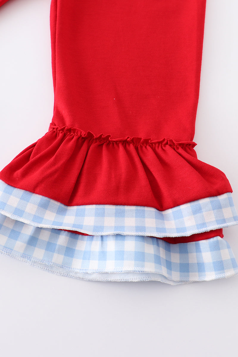 Santa milk cookies applique girl set