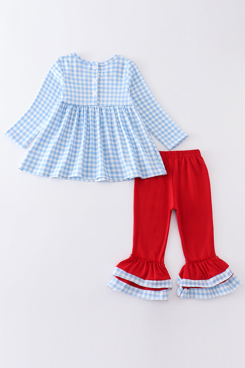 Santa milk cookies applique girl set