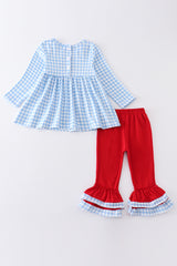 Santa milk cookies applique girl set