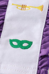 Mardi Gras embroidery girl pajamas set