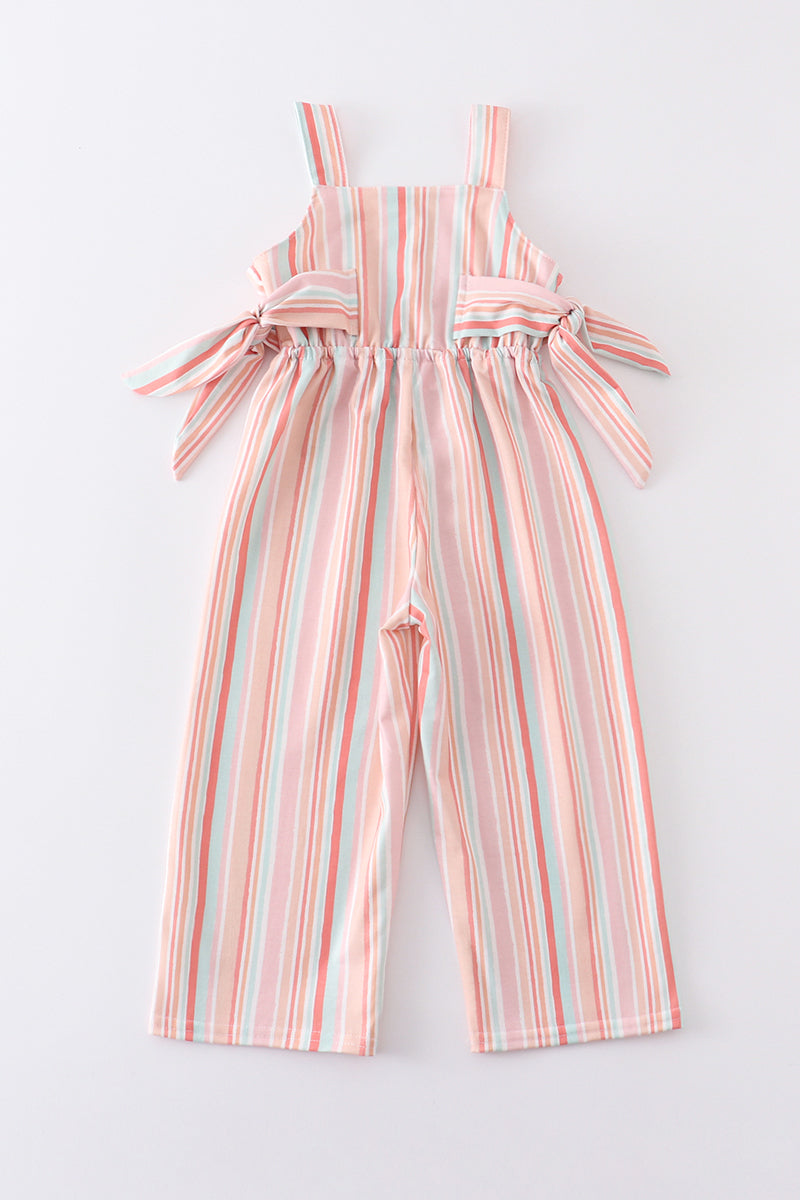 Multicolored stripe girl jumpsuit