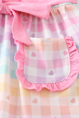 Rainbow pastel plaid girl set