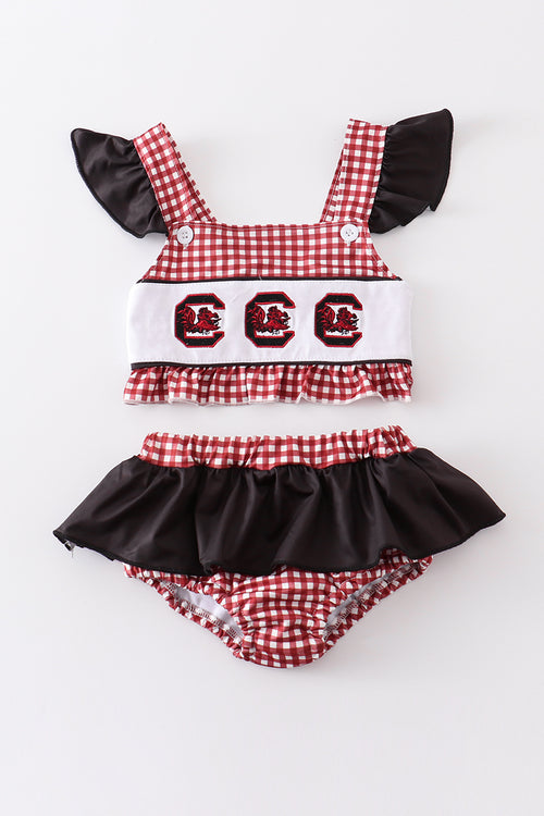 South carolina gamecock embroidery 2pc girl swimsuit