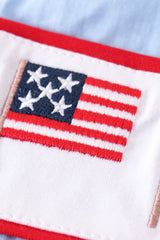 Blue patriotic flag embroidery swiss dot boy jonjon