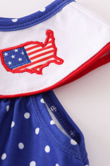 Blue patriotic flag applique dot dress