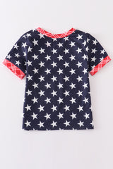 Patriotic star print boy top