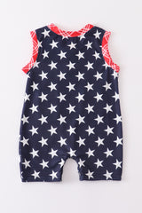 Patriotic star print boy romper