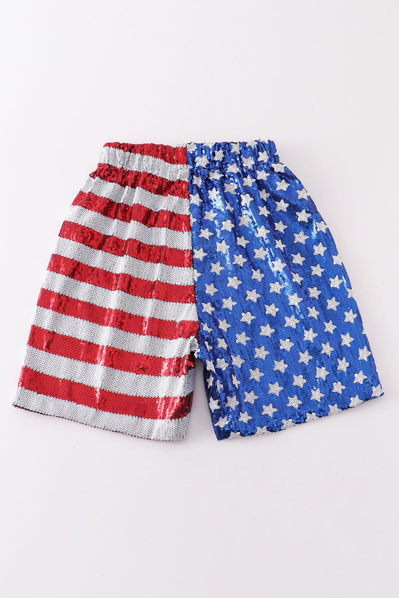 Patriotic sequin girl shorts