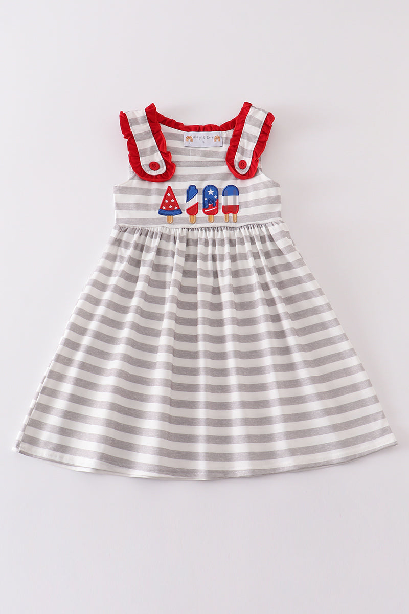 Patriotic popsicle applique stripe dress – Honeydew USA