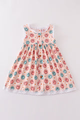 Smile face print dress