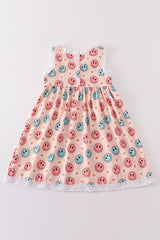 Smile face print dress