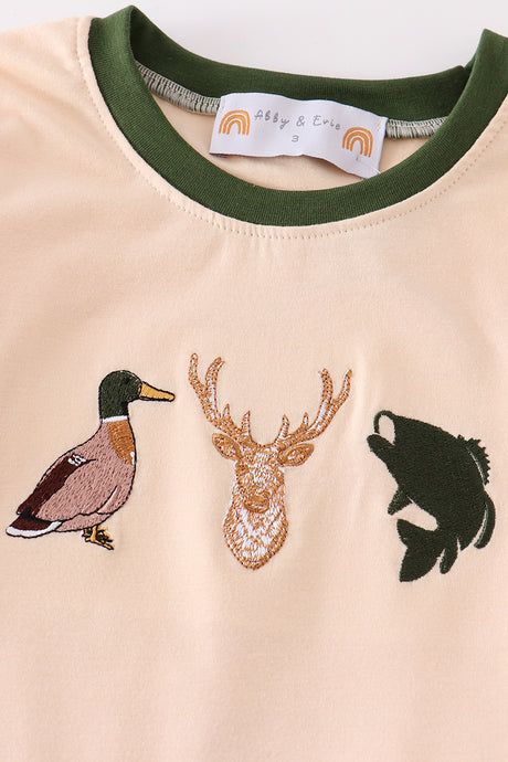 Camouflage duck deer embroidery boy set