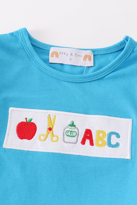 Blue apple ABC embroidery set