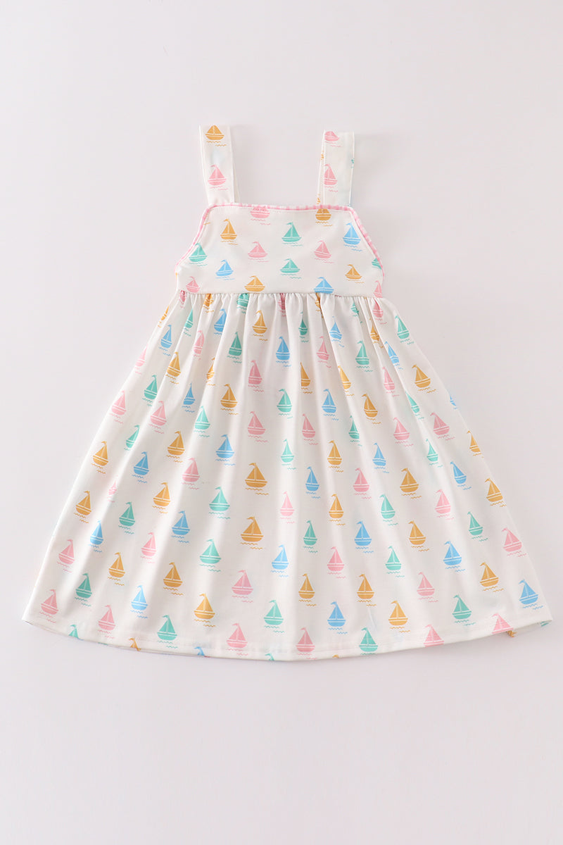 Sailboat strap bow dress