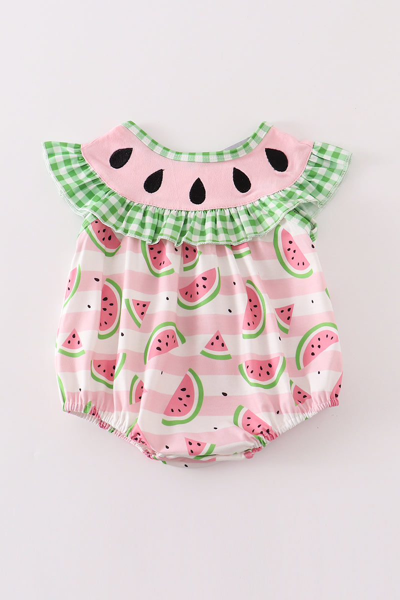 Watermelon embroidery girl bubble – Honeydew USA