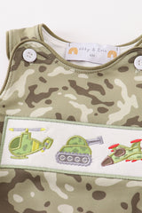 Camouflage helicopter applique boy bubble
