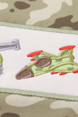 Camouflage helicopter applique boy bubble