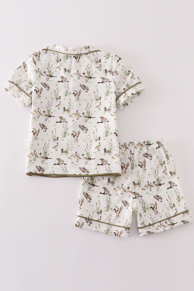 Sage duck boy shorts set