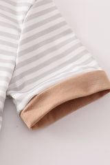 Brown stripe car hunting boy top