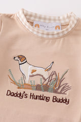 Daddy's hunting buddy embroidery boy romper