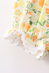 Yellow floral ruffle bubble