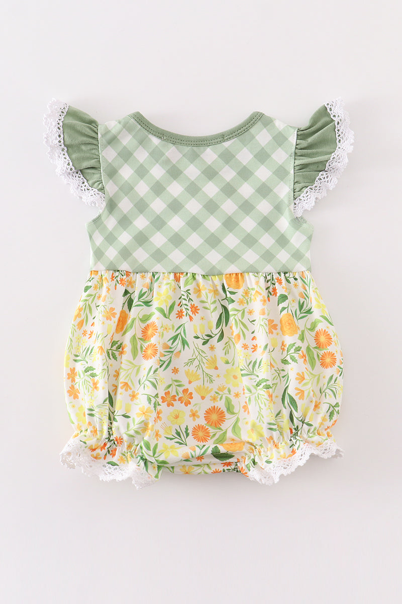 Yellow floral ruffle bubble