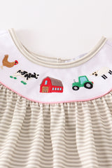 Brown farm embroidery girl set