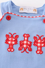 Red plaid lobster applique boy jonjon