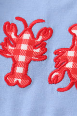 Red plaid lobster applique boy set