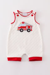 Red fire truck applique boy jonjon