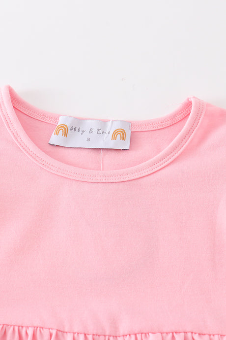 Pink beach puppy embroidery girl set