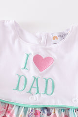 Floral I love dad embroidery dress
