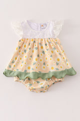 Yellow floral lace bubble