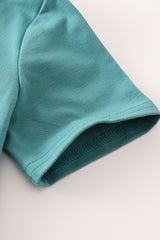 Green happy birthday embroidery boy top