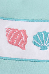 Mint shell embroidery boy set
