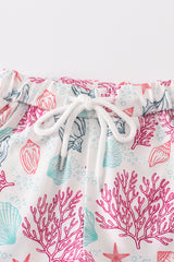 Mint shell embroidery boy set