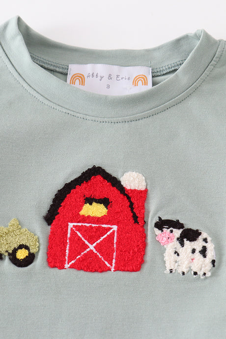 Sage farm french knot boy set
