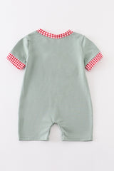 Green Farm French Knot Romper