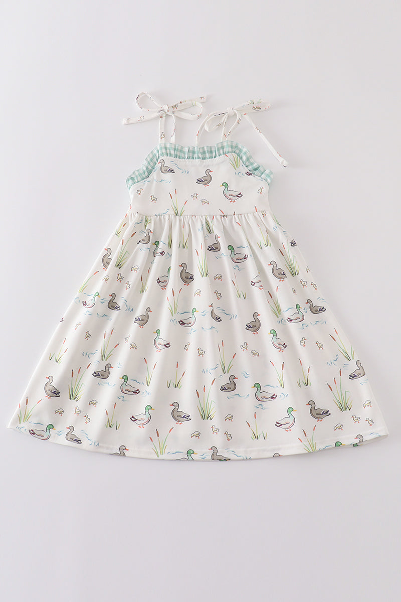Sage duck strap dress