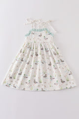 Sage duck strap dress