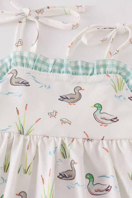 Sage duck strap dress