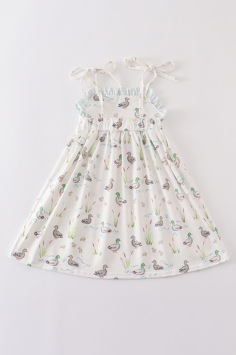 Sage duck strap dress