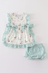 Sage duck girl bloomers set