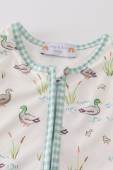 Sage duck baby gown