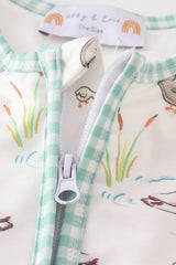 Sage duck baby gown