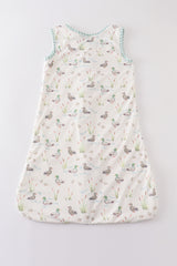 Sage duck baby gown