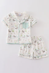 Sage duck boy pajamas set