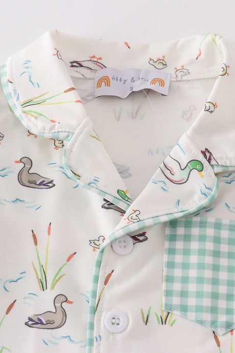 Sage duck boy pajamas set