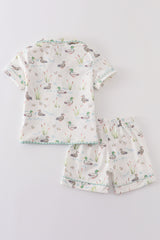 Sage duck boy pajamas set